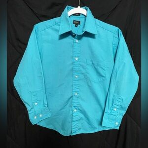 Holiday Editions Men's Bright Cyan Casual Button-Down Shirt